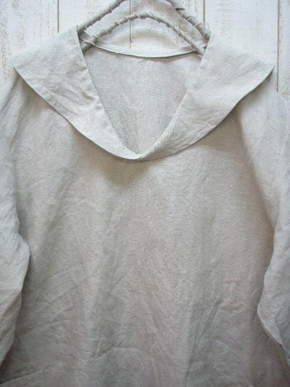 【M到5L 3個尺碼可選】100%亞麻水手領式變形領連衣裙 第7張的照片