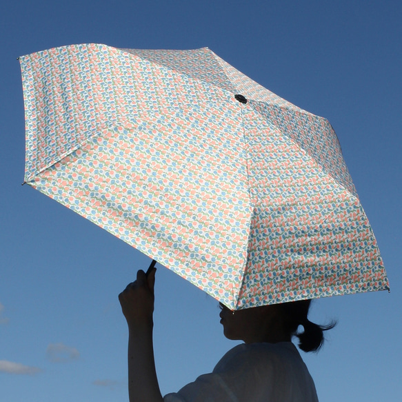 UVカット折りたたみ傘 カバープランツ 花柄 紫外線99.9%カット 163431 晴雨兼用 竹ハンドル 日傘 雨傘 11枚目の画像