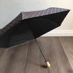 竹の折りたたみ傘 レトロフラワー 紫外線99.9%カット 晴雨兼用 日傘 雨傘 16枚目の画像