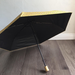 竹の折りたたみ傘 レトロフラワー 紫外線99.9%カット 晴雨兼用 日傘 雨傘 8枚目の画像