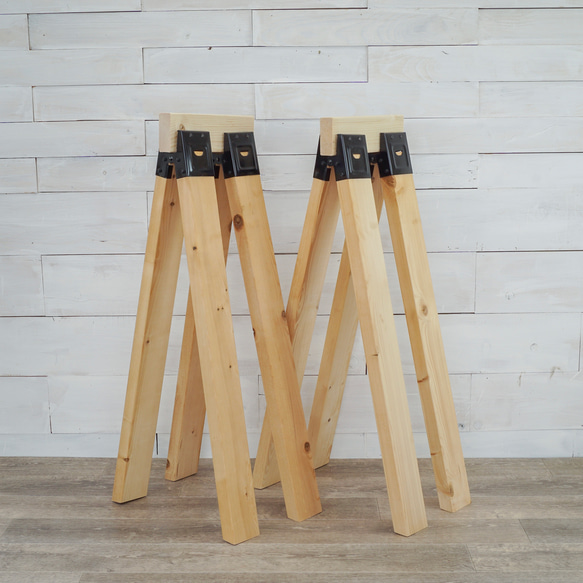 Sawhorse Table 120 2x2 木製脚 馬脚 アンティーク テーブル