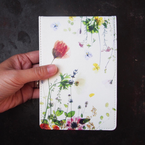 押し花柄 折りたたみ式 スタンドミラー ボタニカル 花柄 その他雑貨