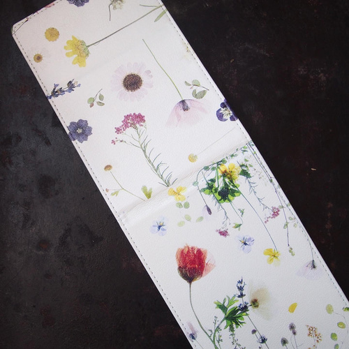 押し花柄 折りたたみ式 スタンドミラー ボタニカル 花柄 その他雑貨