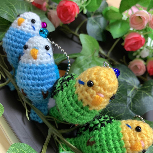 受注製作】小鳥ちゃん☆セキセイインコ☆あみぐるみチャーム