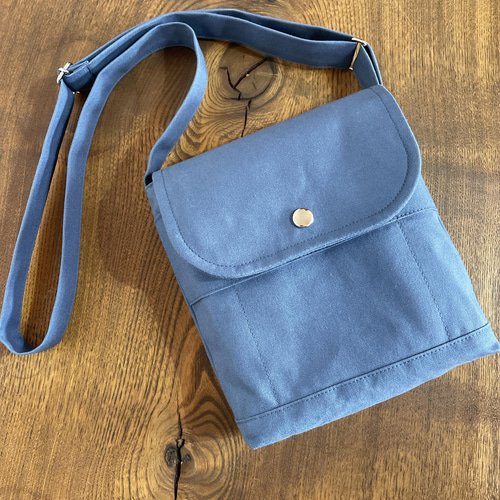倉敷帆布 フラップ付き ミニショルダーバッグ サコッシュ くすみ