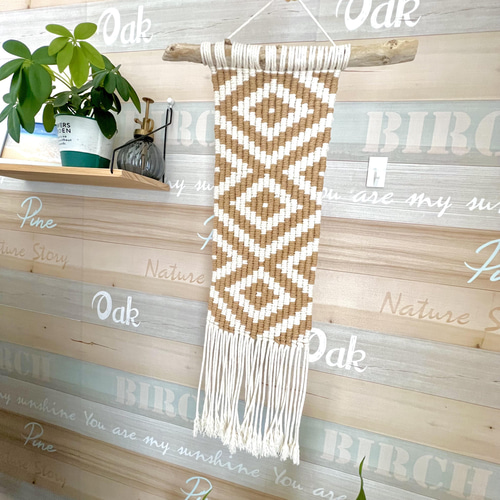 マクラメタペストリー♡オルテガ柄♡ タペストリー・壁掛け hauoli