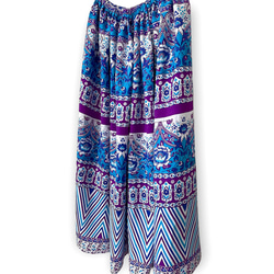 《送料無料》ミモレ丈スカート　ギャザースカート　ロングスカート　インド綿 2枚目の画像