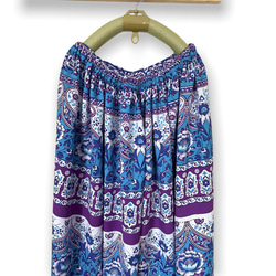 《送料無料》ミモレ丈スカート　ギャザースカート　ロングスカート　インド綿 3枚目の画像