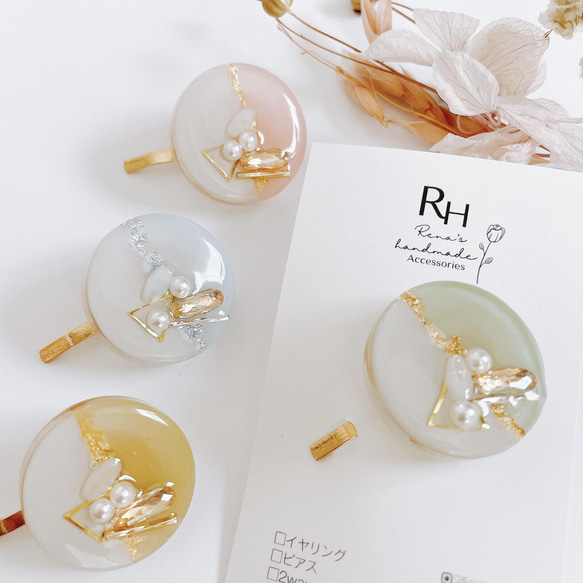 レジン 猫 ヘアゴム ブローチ ポニーフック No.277 レジン 猫 ヘアゴム