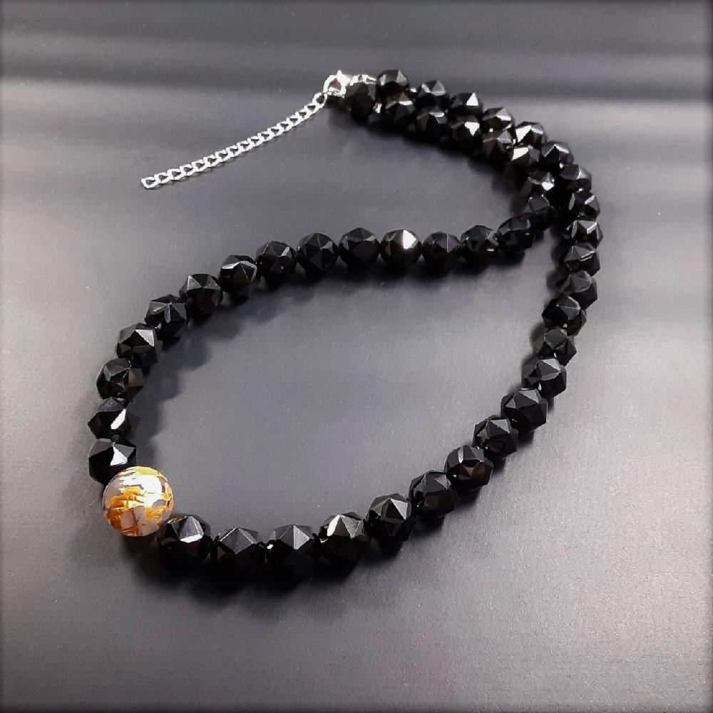 風水の力を首元に!!金彫皇帝龍 ドラゴンアゲート スターカットスピネル 天然石 ネックレス アジャスター付 贈り物