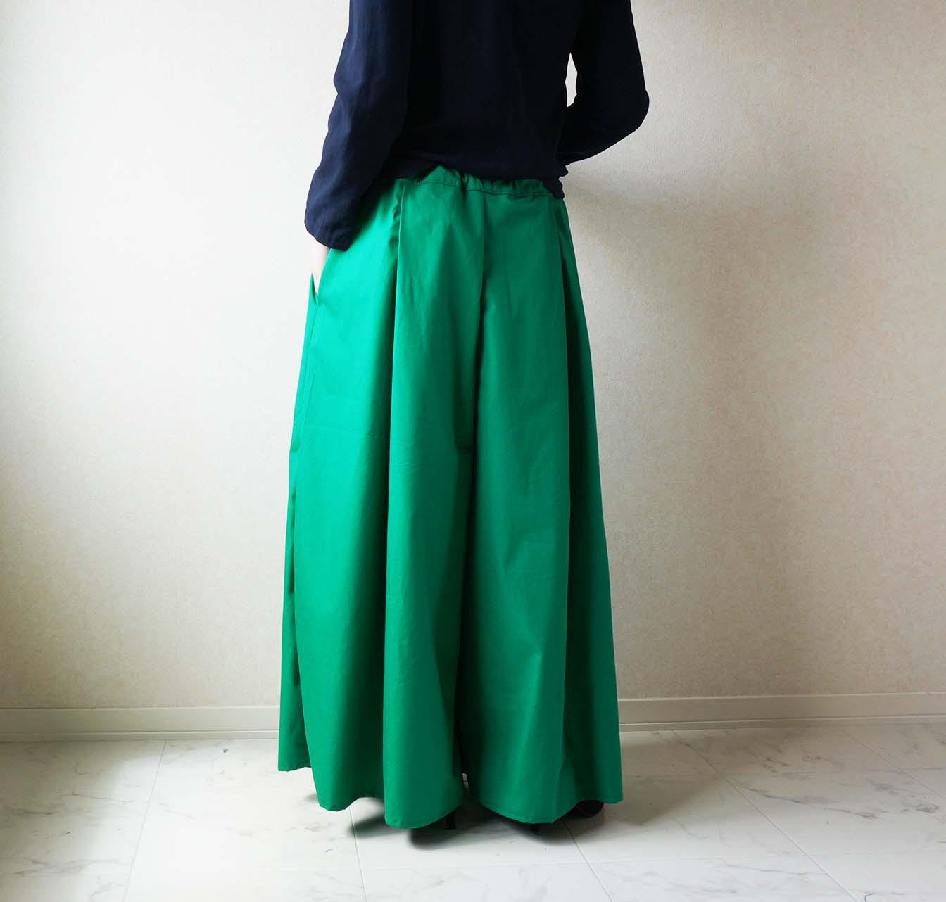 グリーンタックワイドパンツ キュロット・ワイドパンツ