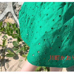 新品 春物コーデ ロングワンピース　半袖　グリーン　レディース　ドレス　パーティー 7枚目の画像