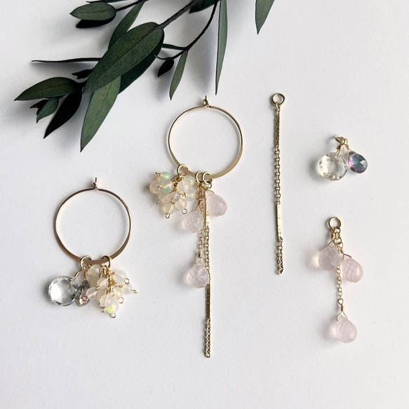 エチオピアオパール着せ替えピアス/イヤリング エチオピアオパール着せ替えピアス/イヤリング-即納・正規品