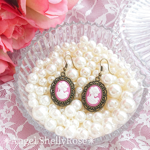 ロココ調♡ アンティーク ピアス PINK/ ヴィンテージ マリー 
