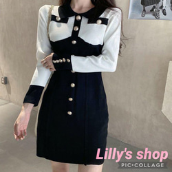 Lillys 秋冬コーデ❤️ミニワンピース レディース 長袖 ニット