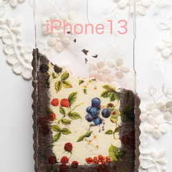 オーダー承ります　ハートいちごのチョコタルト　iPhone13pro/13カバー 6枚目の画像