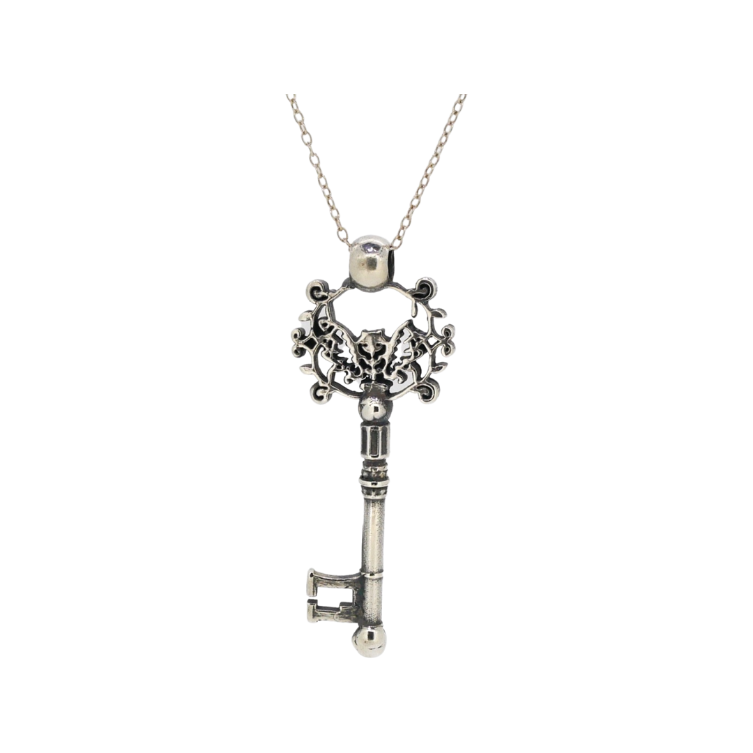 フクロウと鍵　ペンダント