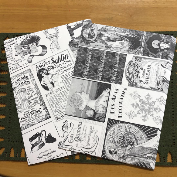 ビンテージ ラッピングペーパー 7柄 オーダーページ モノクロ