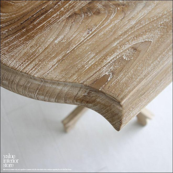 チーク無垢材 サイドテーブルANQN/NW カフェテーブル コーヒーテーブル 花台 飾り棚 プランツスタンド シャビー 2枚目の画像