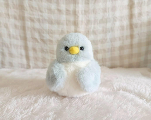 受注制作 みずいろの小鳥のちゅん ぬいぐるみ fuwamofu maisan 通販