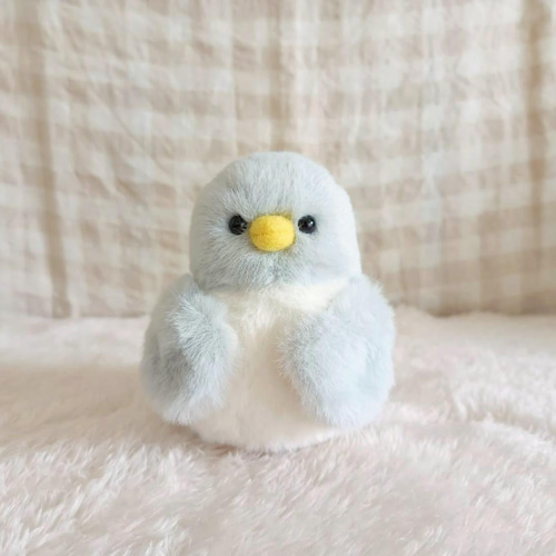 受注制作 みずいろの小鳥のちゅん ぬいぐるみ fuwamofu maisan 通販