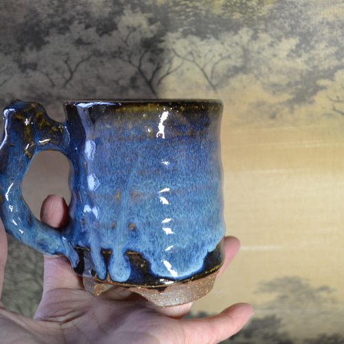 再入荷！】存在感のあるマグカップ(竹) コーヒーカップ ☆萩焼き 陶器