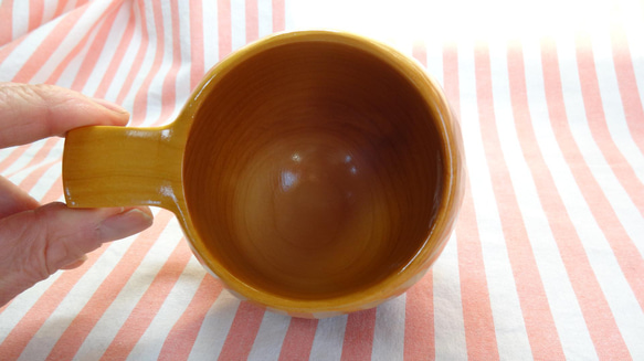 　珍しい銀杏の一木彫りコーヒーカップ。 6枚目の画像