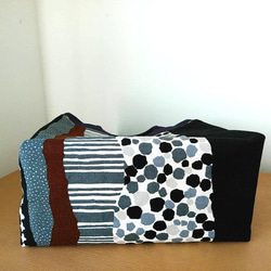整理上手な四角いトートバッグ(仕切り×3・ポケット×3) 7種の縦縞 12枚目の画像