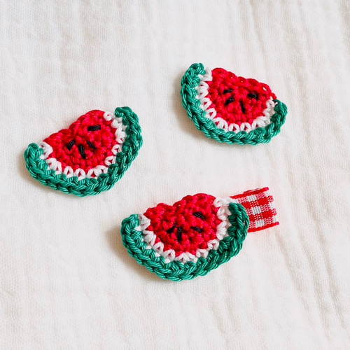 すいかリボン】ベビーヘアクリップキッズヘアクリップヘアピンスイカ