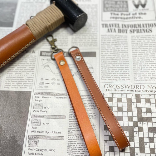 姫路レザー】 ハンマーストラップ その他インテリア雑貨 レザー