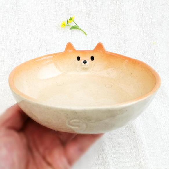 柴犬ボウルW17cm  陶器わんこ 6枚目の画像