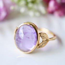 【１点もの】12.5号・SV925（18GP） 「春紫」アメジストの指輪 ~wisteria~ 1枚目の画像