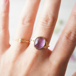 【１点もの】12.5号・SV925（18GP） 「春紫」アメジストの指輪 ~wisteria~ 5枚目の画像