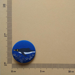 くるみボタン　「ペンギン～aeroform／ブルー」 4枚目の画像