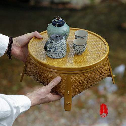 收納籃☆茶道具籠☆茶具☆竹細工☆收納☆竹工芸 ☆竹