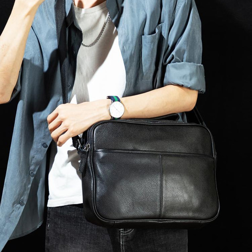 大容量2wayビジネスバッグ 本革メッセンジャーバッグ 男性牛革