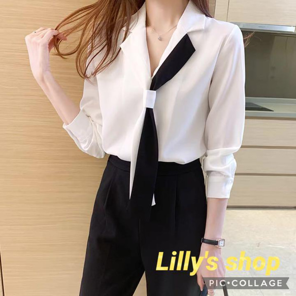Lillys秋冬コーデ❤️シャツ ブラウス スカーフ レディース トップス 