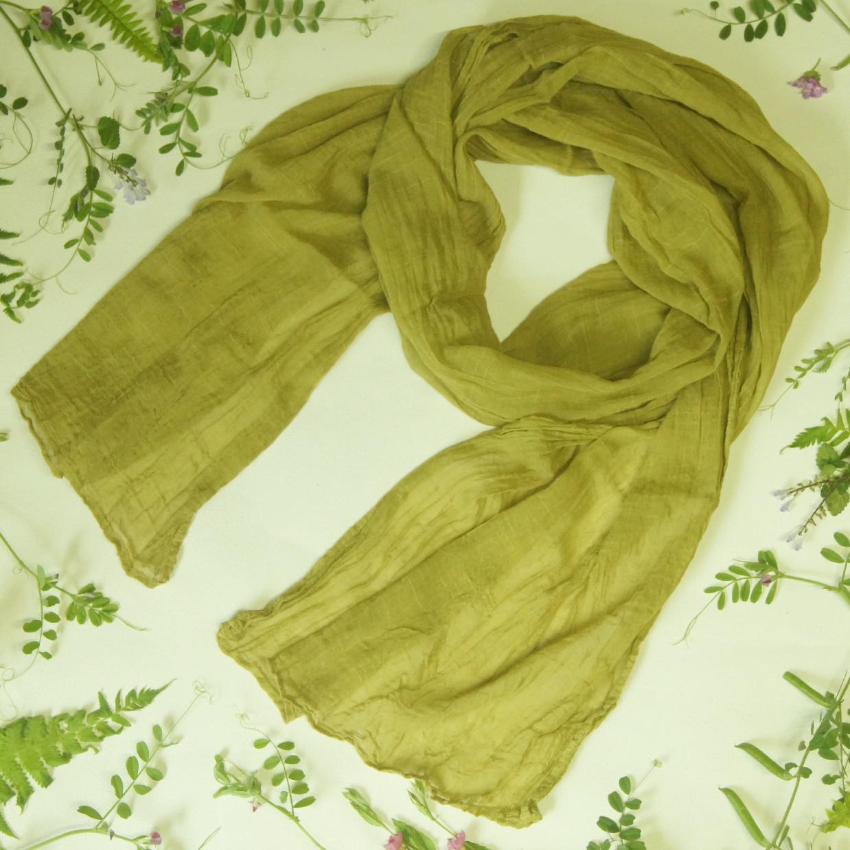 新品★うさとの服　巻スカート　ストール　コットン/ インディゴ草木染め