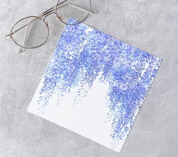 -藤- 花と草木のクリーニングクロス・メガネ拭き（15cm×15cm） 6枚目の画像