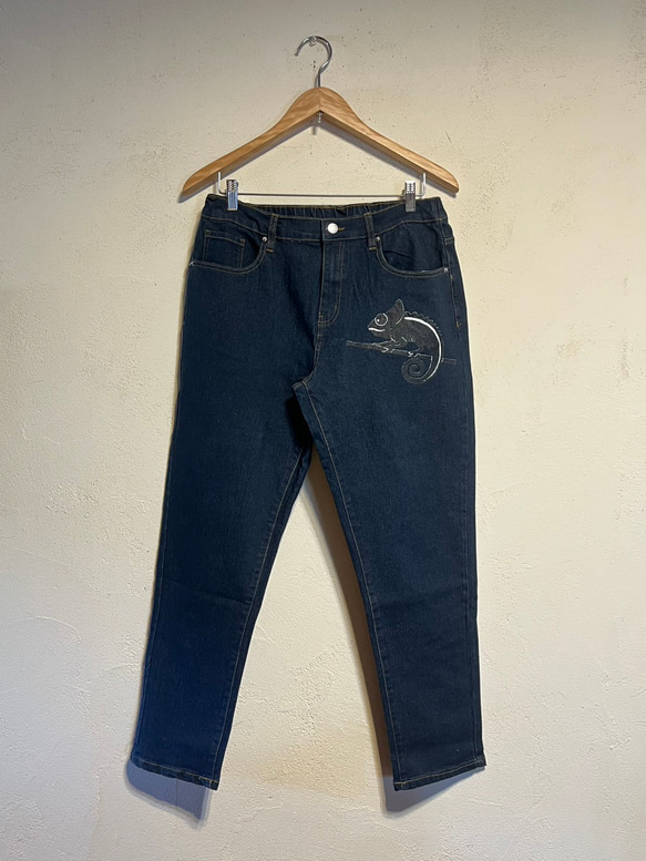 カメレオン柄 レディーススキニーパンツ ロングパンツ