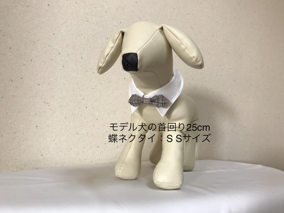 犬服　ペット用　蝶ネクタイ　つけ衿　男の子用（超小型〜大型犬まで5サイズ）受注制作 7枚目の画像