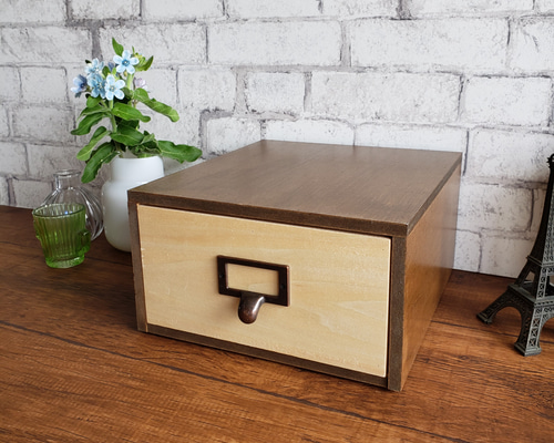 ☆手作り レアなツートン収納BOX 2種類の木使用（01）ハンドメイド f758775552b5f0cb88e7e2637831b6