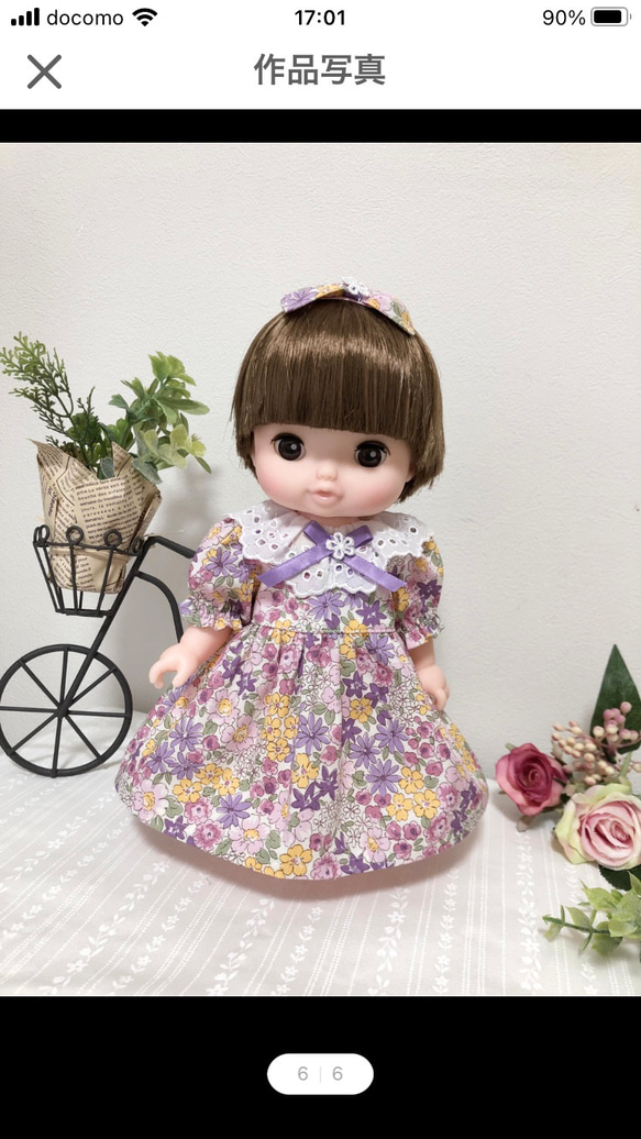 パステルカラーワンピース☆26cmドール服  ソランちゃん服　レミンちゃん服　コルネちゃん服 4枚目の画像