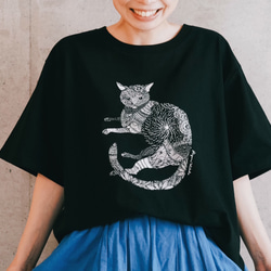 ネコのゆったりTシャツ　(生地はしっかり◎)  秋まで使える♩　 [特集掲載] 8枚目の画像