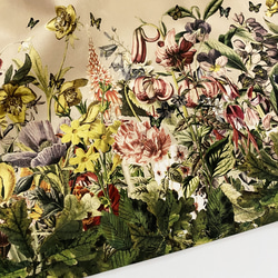 サラリと着れる 花の楽園 ボタニカル柄(生成り) ギャザースカート 12枚目の画像