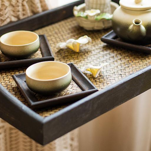 茶盤☆皿☆茶具☆茶道具☆藤編☆茶道☆手作り☆收納 その他素材