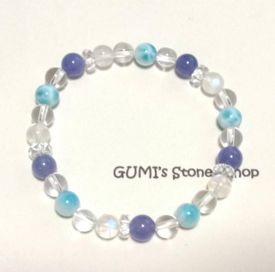 ラリマー×タンザナイト×ムーンストーンのブレスレット