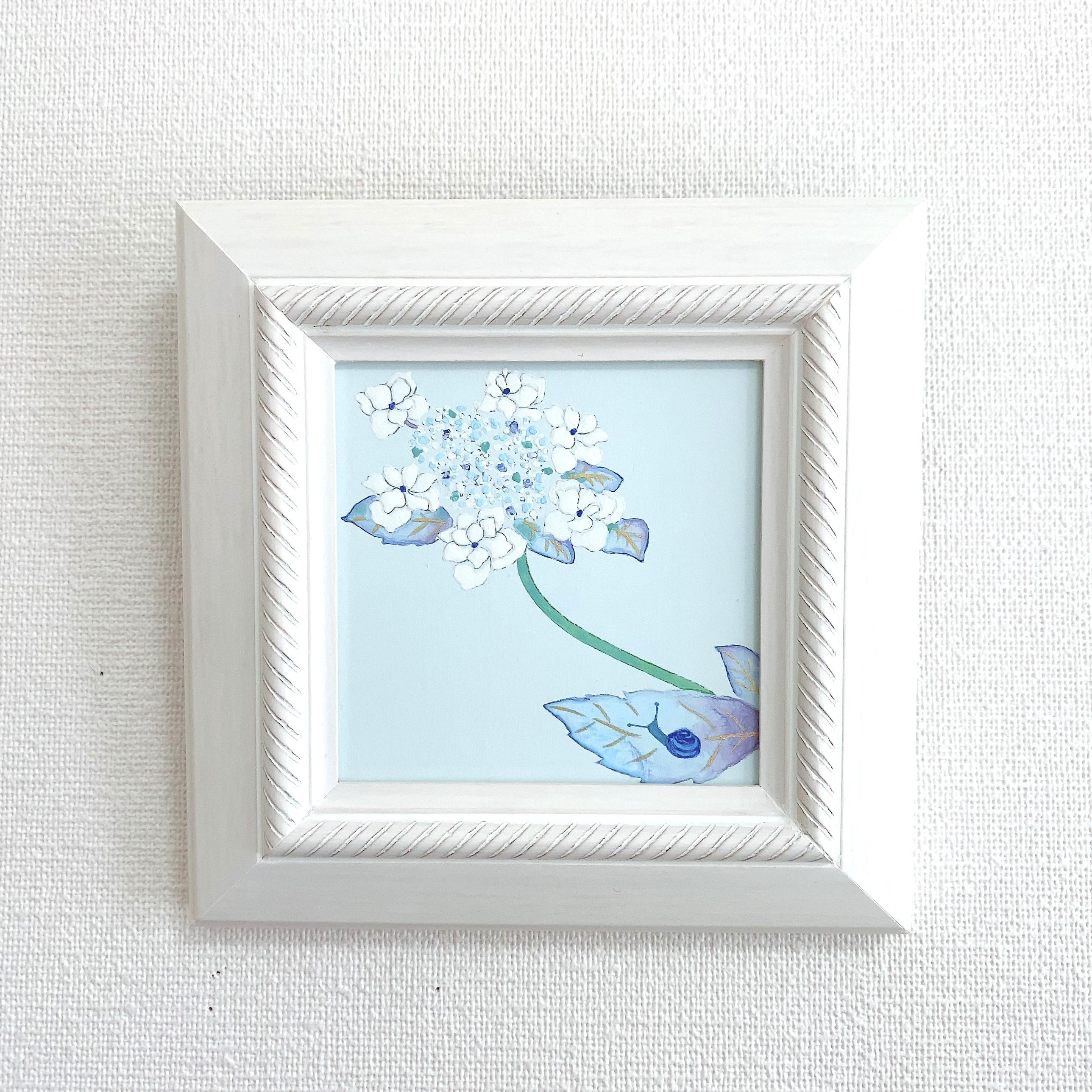 藤原 郁子 | 「 紫陽花 」 (あじさい) 日本画 Japanese painting