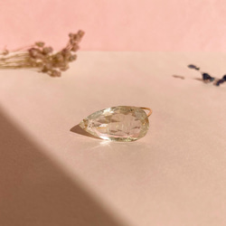 Prana candy gem ✴︎大粒ゴールデンルチルクオーツの宝石ルースリング　k14gf 2枚目の画像