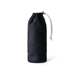 Kinchaku Daily 水筒/ペットボトル用 リネンキャンバス ブラック [ 水筒 ペットボトル 入れ 収納 ] 3枚目の画像